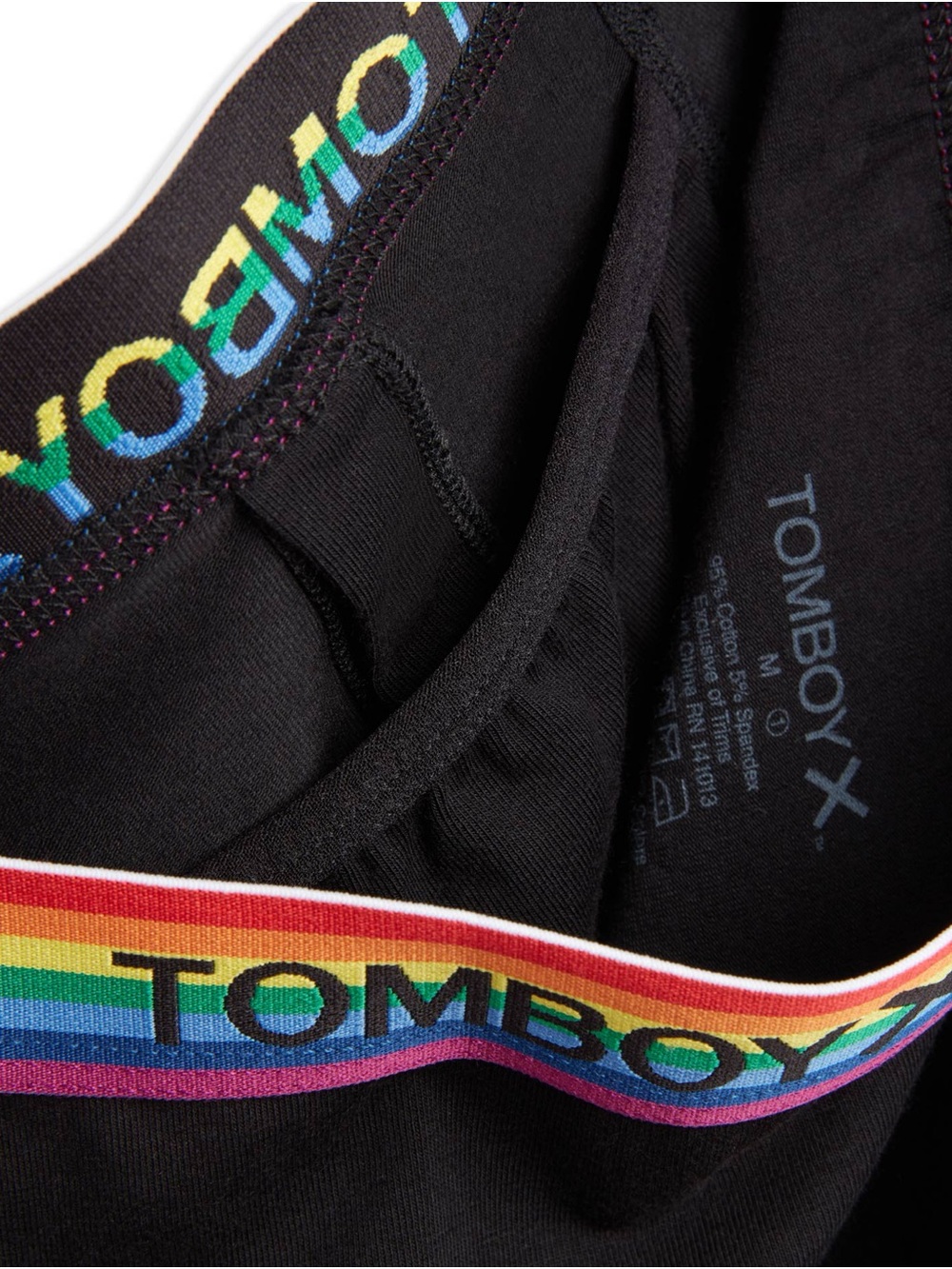 TomboyX Black Briefs with Rainbow Logo Waistband - Picture 2 of 4